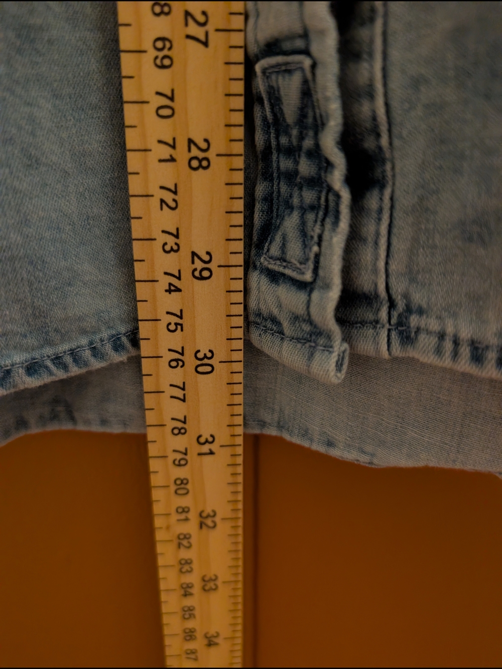 90s AERIE Light Acid Wash Oversized Denim Button Up Moto Grunge Shirt Jacket XS - Picture 11 of 15